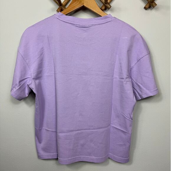 New Puma Women's Classics Logo Tee Solid Purple Rose Size S - Picture 2 of 9